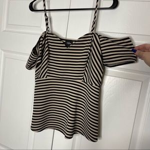 Daytrip Cold Shoulder Striped Top